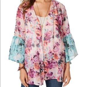 - Style & Co Watercolor Field Sheer Kimono